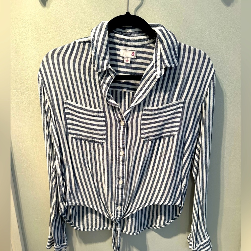 Striped crop blouse